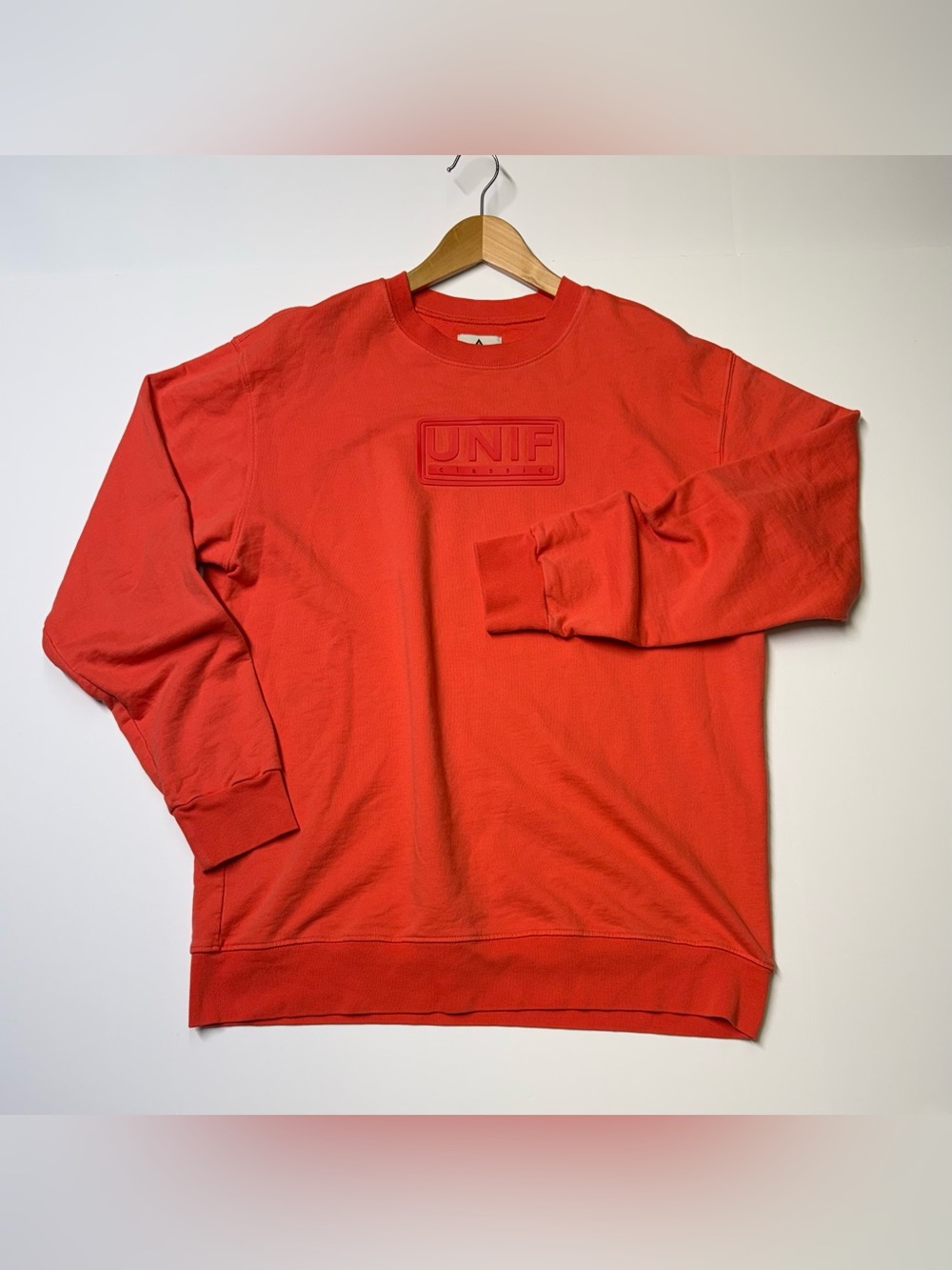 Vintage UNIF Crew Neck Pullover Sweatshirt Women’s  L Graphic Print Made In USA